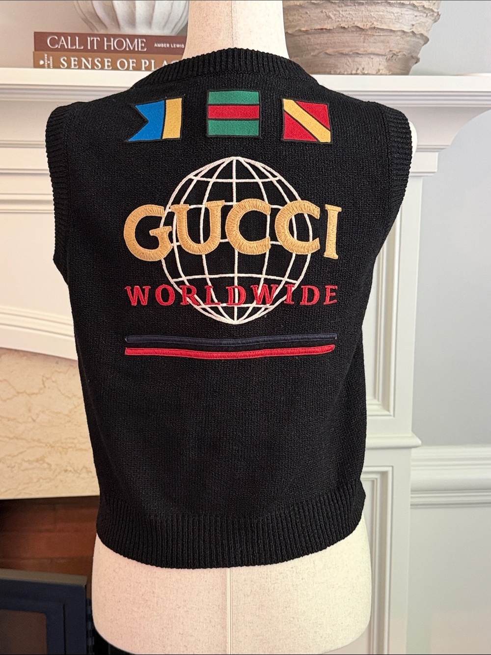 Gucci Floral Sequin Logo Sweater Vest by Alessandro Michele